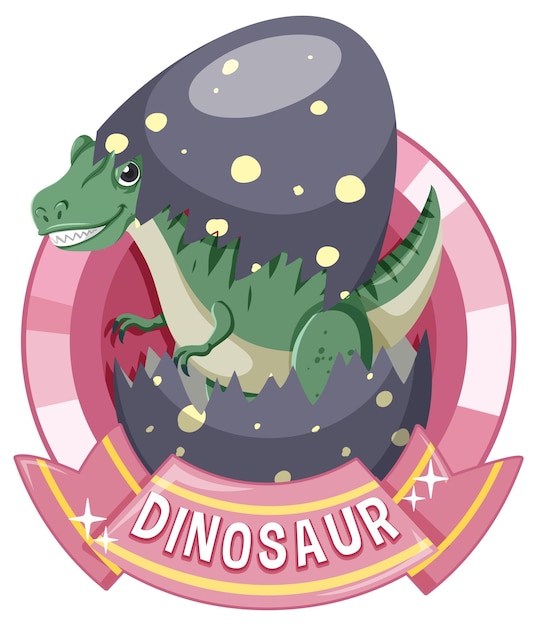 Vecteur gratuit insigne de dessin animé mignon dinosaure