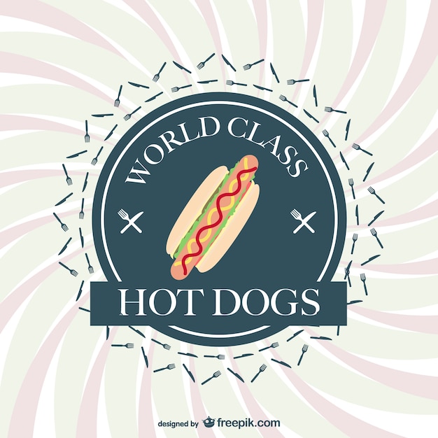 Insigne Des Hot-dogs De Vecteur