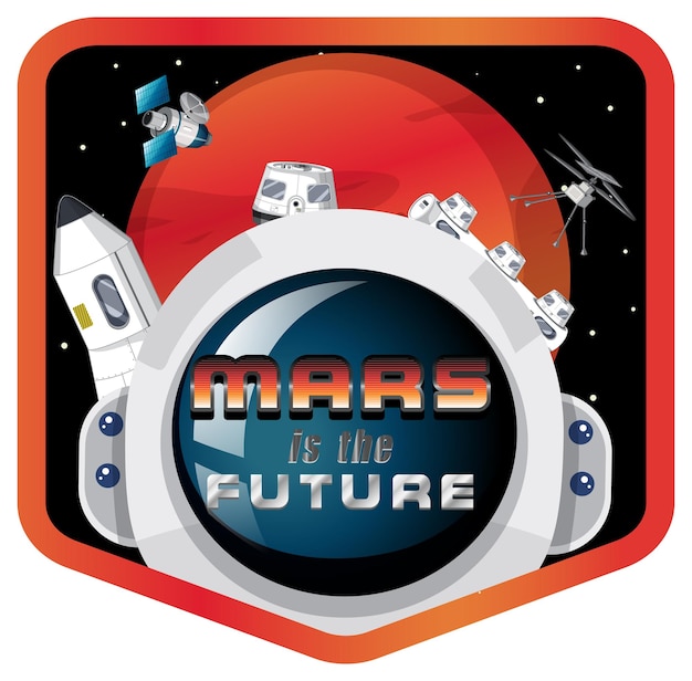 Vecteur gratuit l'insigne de mars est le futur logo