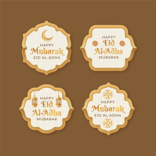 Insignes dorés réalistes de l'aïd al-adha