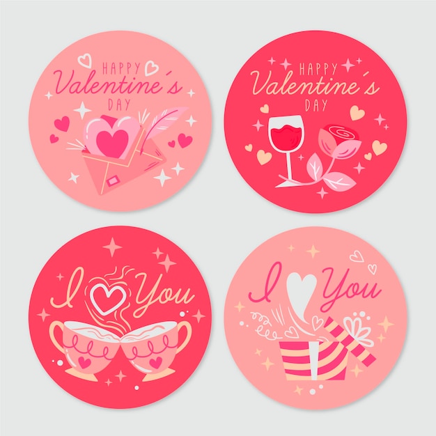 Insignes De La Saint-valentin Vintage