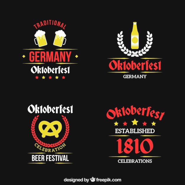 Vecteur gratuit insignes vintage pour la célébration la plus oktoberfest