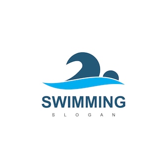 Inspiration de conception de logo de natation