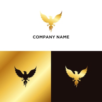 Inspiration élégante de conception de logo de couleur or phoenix