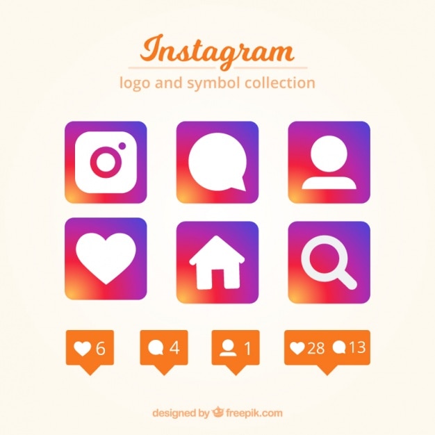 Vecteur gratuit instagram logo et collection de symboles