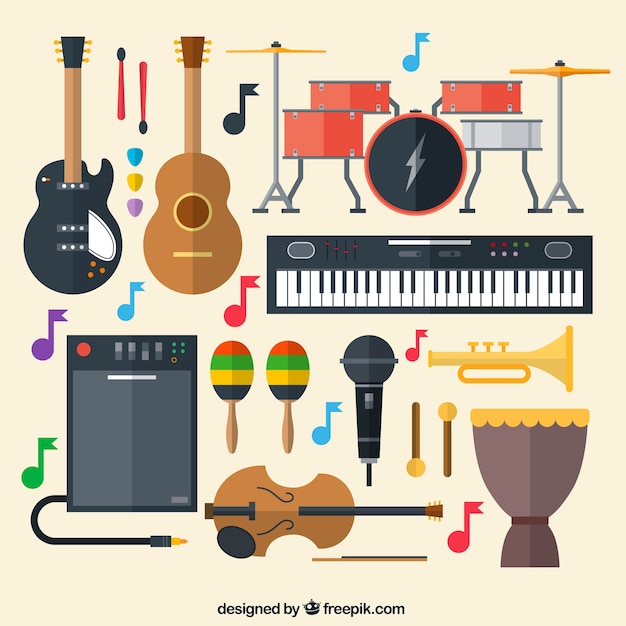 Vecteur gratuit instruments de musique