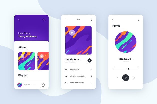 Interface d'application du lecteur de musique