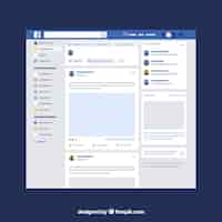 Vecteur gratuit interface d'application facebook avec un design minimaliste