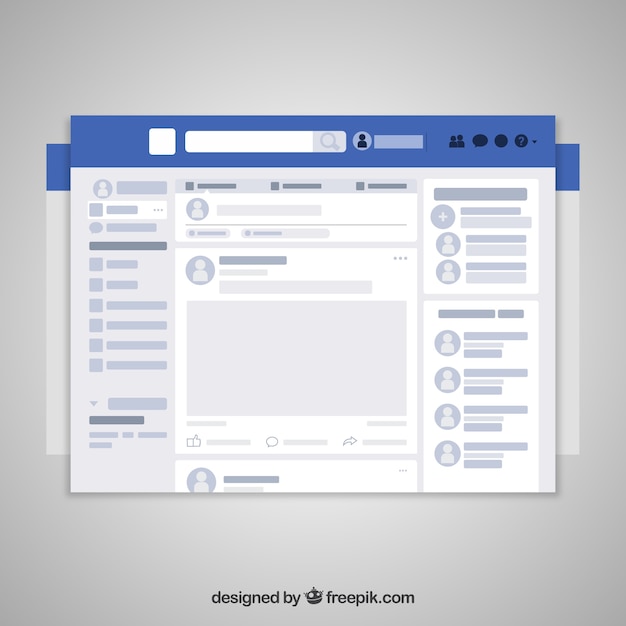 Interface D'application Facebook Avec Un Design Minimaliste