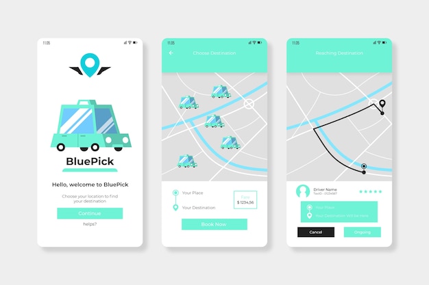 Interface D'application De Taxi