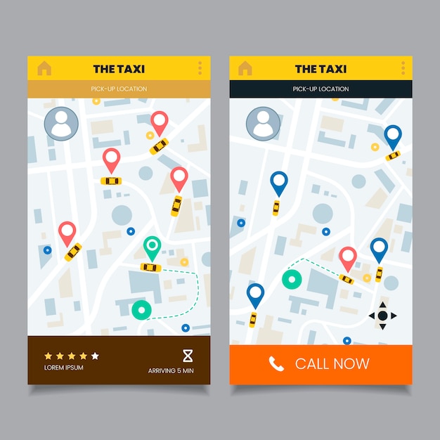 Interface De L'application De Taxi