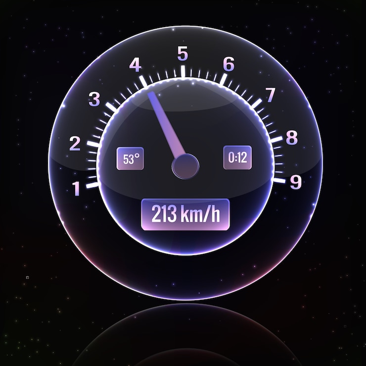 Vecteur gratuit interface du compteur de vitesse