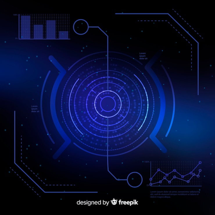 Vecteur gratuit interface hud futuriste avec style dégradé