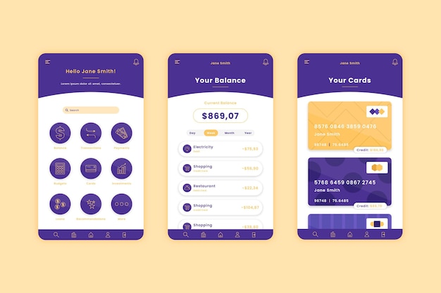 Interface De Modèle D'application Bancaire