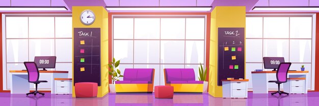 Intérieur de bureau de coworking moderne