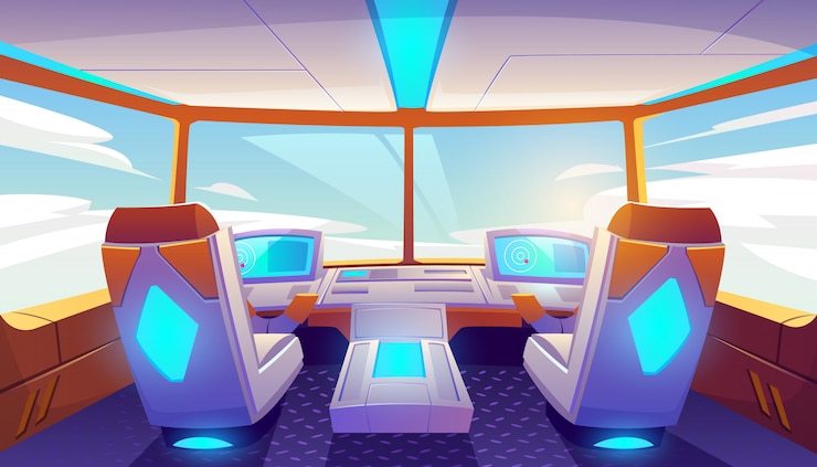 Vecteur gratuit intérieur de cabine d'avion vide
