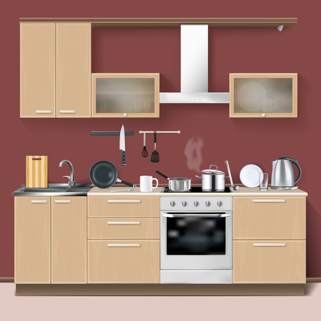 Intérieur de cuisine réaliste