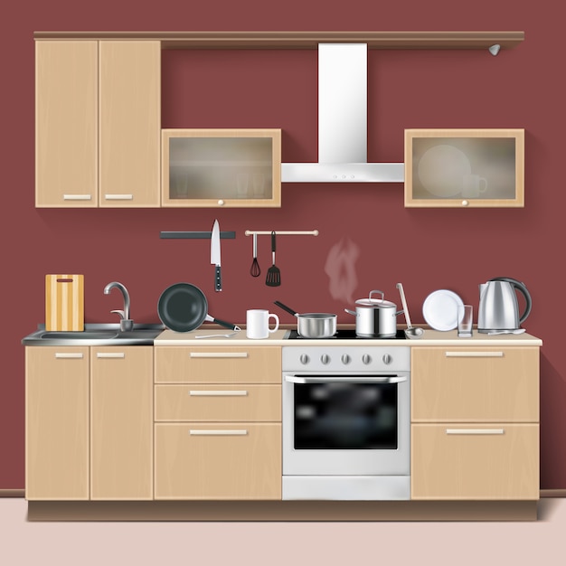 Intérieur de cuisine réaliste