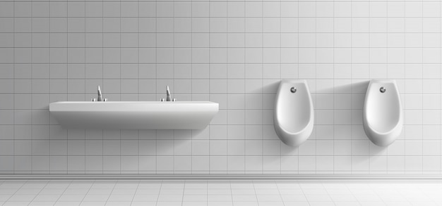Intérieur minimaliste des toilettes publiques pour hommes