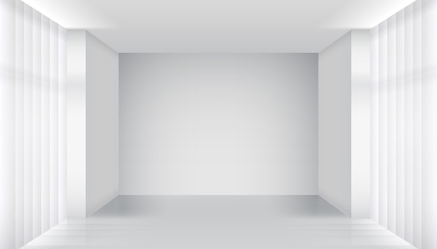 Intérieur de la pièce vide. Bâtiment clair, appartement blanc, architecture à l'intérieur. Illustration vectorielle