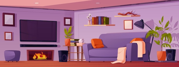 Intérieur de salon moderne avec des meubles