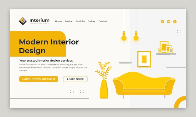 Vecteur gratuit interior design template design