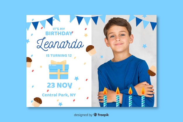 Invitation D'anniversaire Pour Enfants Avec Design Photo