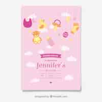 Vecteur gratuit invitation baptismale illustration