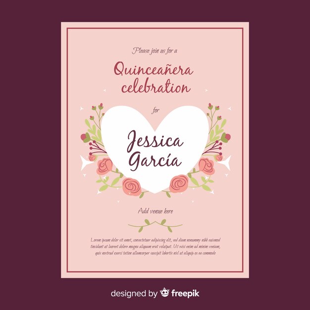 Invitation à Une Belle Fête En Quinceañera