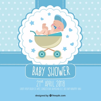 Invitation de douche de bébé dans un style dessiné à la main