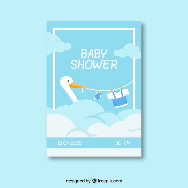 Invitation De Douche De Bébé Dans Le Style Plat