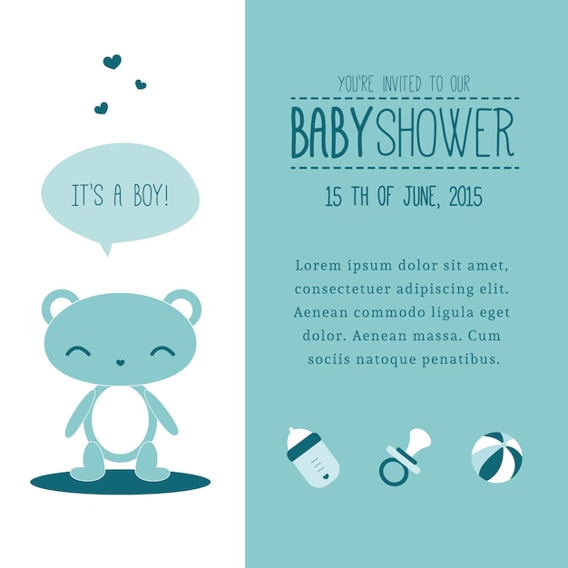 Invitation De Douche De Bébé Avec Un Ours