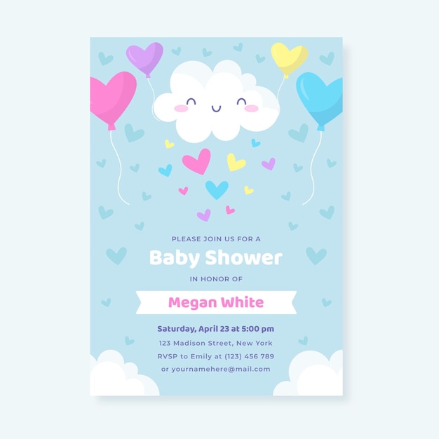 Invitation De Douche De Bébé Plat Chuva De Amor