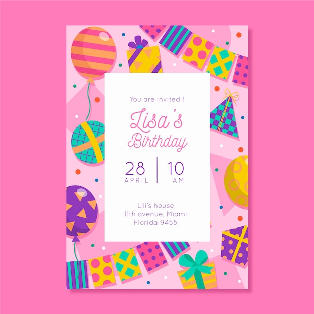 Invitation De Fête D'anniversaire Pour Les Enfants