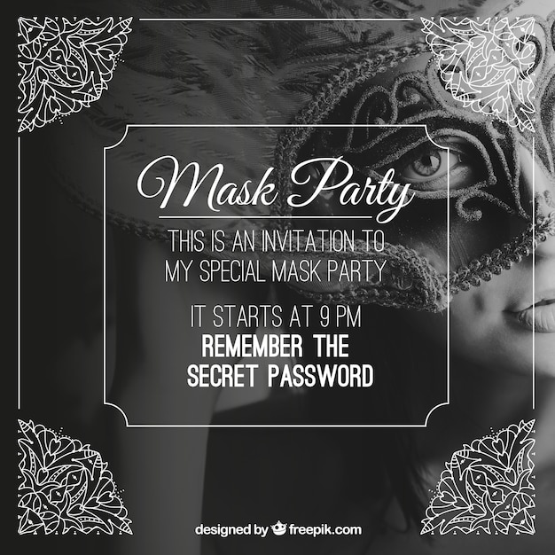 Invitation de fête de masque