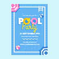 Vecteur gratuit invitation à une fête à la piscine