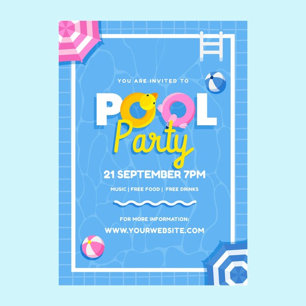 Invitation à une fête à la piscine
