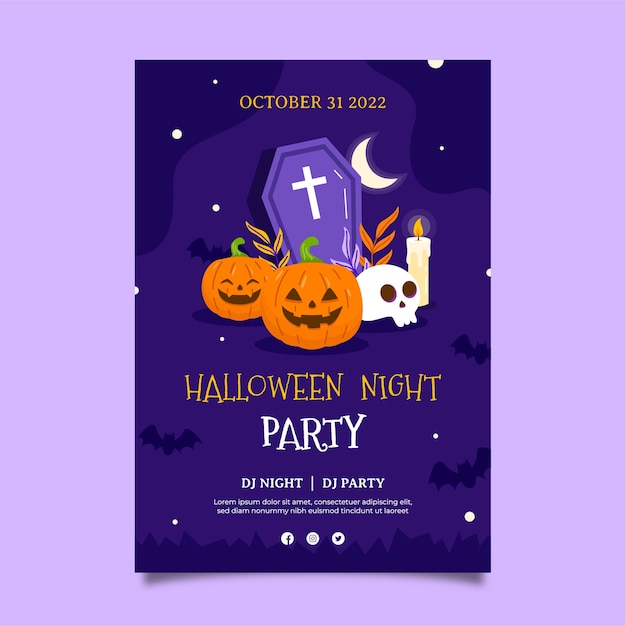 Invitation à Une Fête Plate Pour Halloween