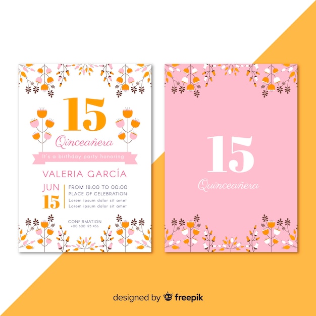 Invitation à la fête Quinceañera