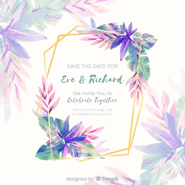 Invitation Florale Mariage Aquarelle