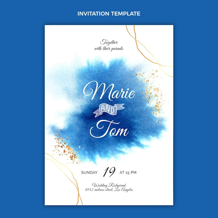 Vecteur gratuit invitation de mariage aquarelle dessinés à la main