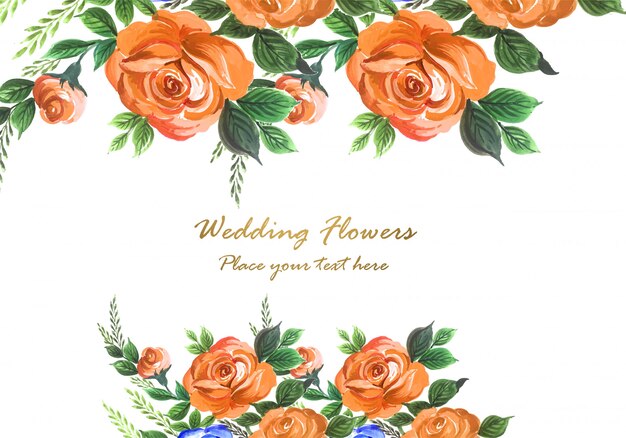 Vecteur gratuit invitation de mariage aquarelle fleurs décoratives fond de carte