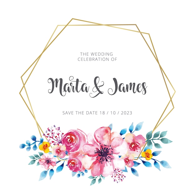 Invitation De Mariage D'aquarelle