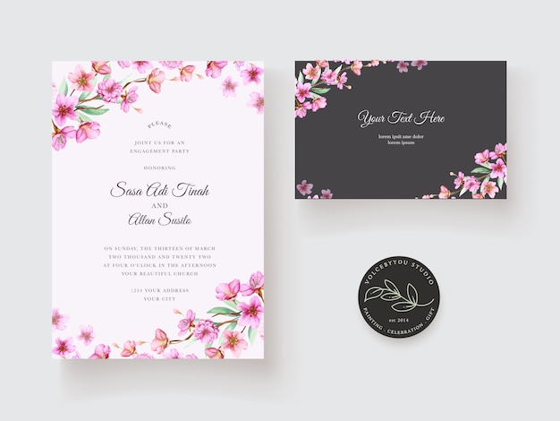 Invitation De Mariage Avec Un Beau Design De Décoration Florale