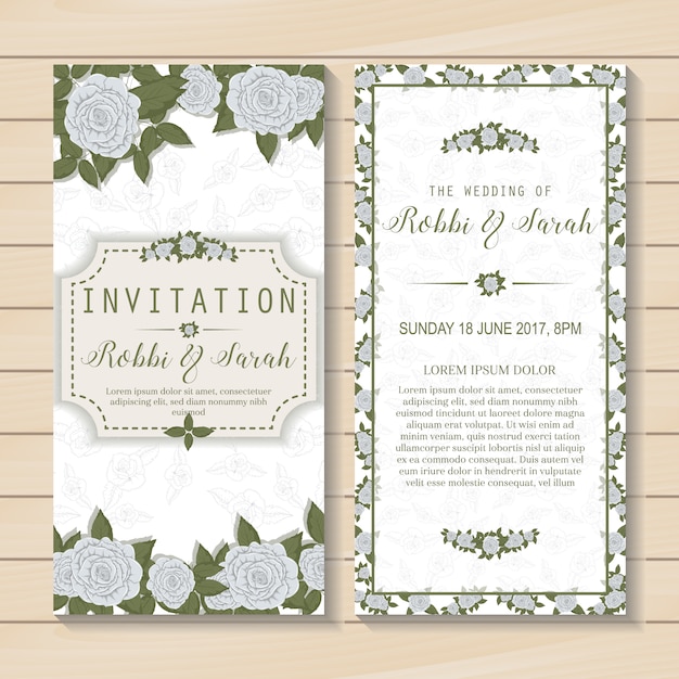 Invitation De Mariage Blanche Et Verte