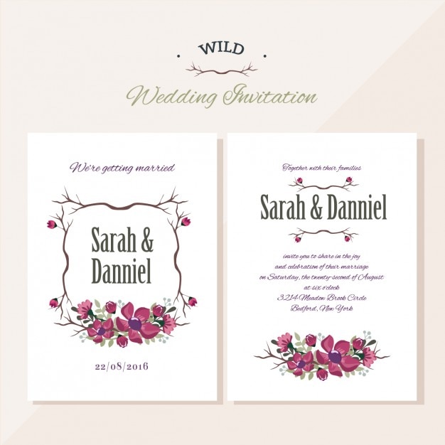 Invitation De Mariage De Conception Florale