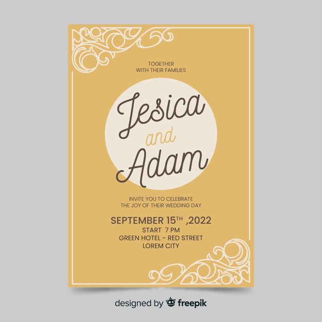 Invitation de mariage design rétro
