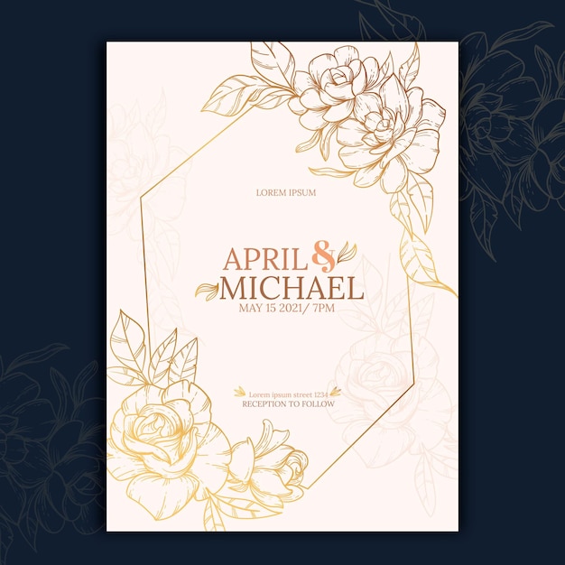 Invitation de mariage dessiné à la main