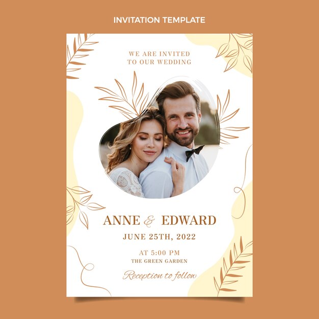 Invitation de mariage dessinée à la main