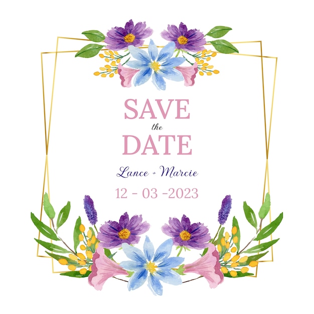 Invitation de mariage floral Aquarelle